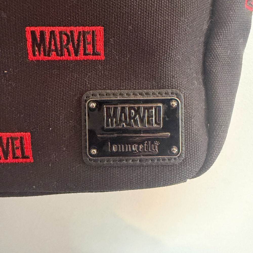 Marvel Black Backpack With Red Logo Pattern - image 2